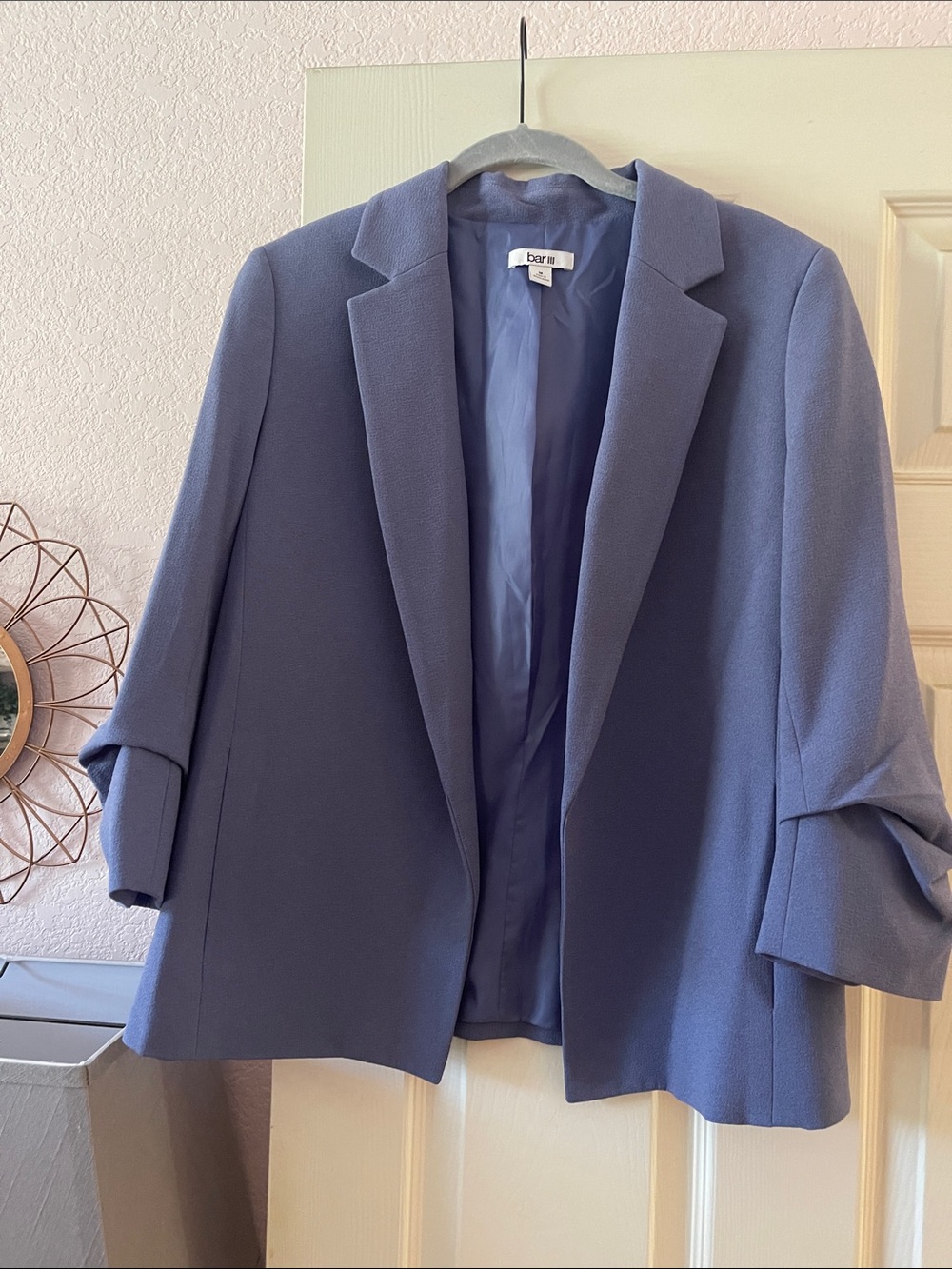 Bar III Dusty Blue Open-Front Blazer